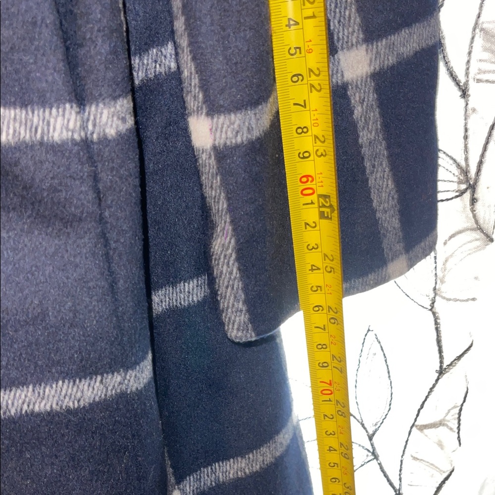 Ann Taylor Navy Plaid Trench Coat - Picture 8 of 12